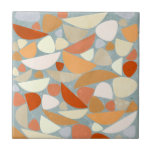 Abstract Modern Geometric Art Ceramic Tile<br><div class="desc">Modern contemporary abstract geometric art with organic fluid shapes in warm pastel colours.</div>