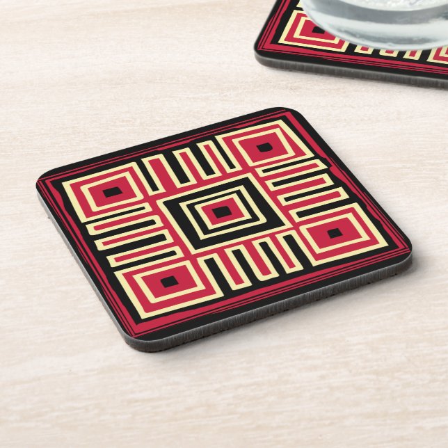 Abstract modern geometric art coaster (Left Side)