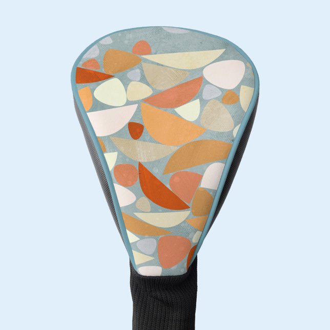 Abstract Modern Geometric Art Golf Head Cover (Abstract orange geometric art golf head cover)