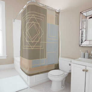 Abstract modern geometric art shower curtain