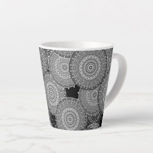 Abstract modern geometric circles round shapes man latte mug