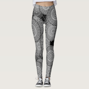 Abstract modern geometric circles round shapes man leggings