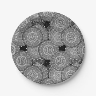 Abstract modern geometric circles round shapes man paper plate