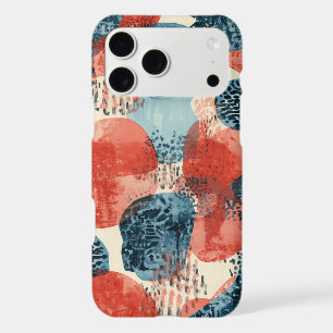 abstract modern geometric Coral and Blue