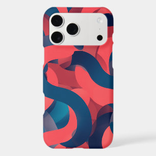 abstract modern geometric Coral and Blue