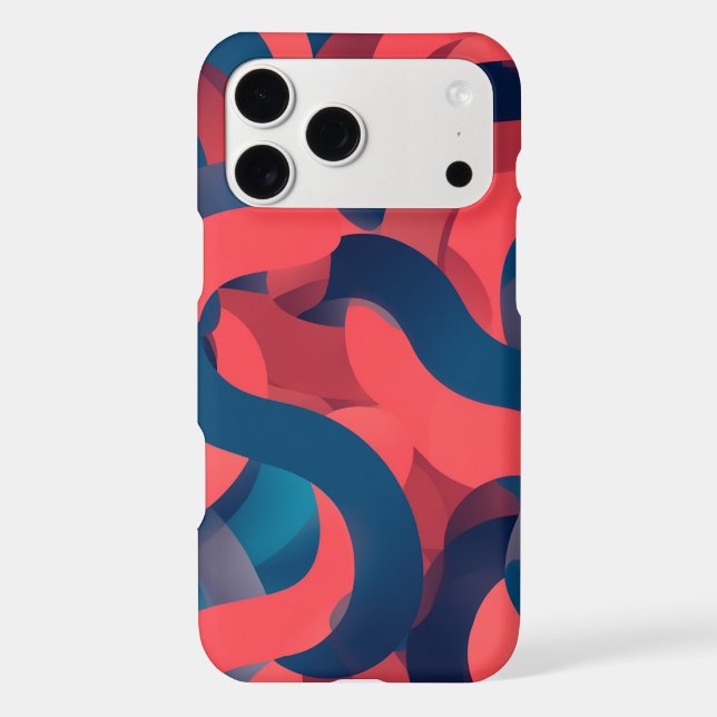 abstract modern geometric Coral and Blue (Back)