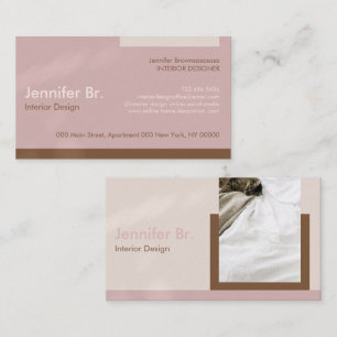 Abstract Modern Geometric Earthtone Photo Business Card