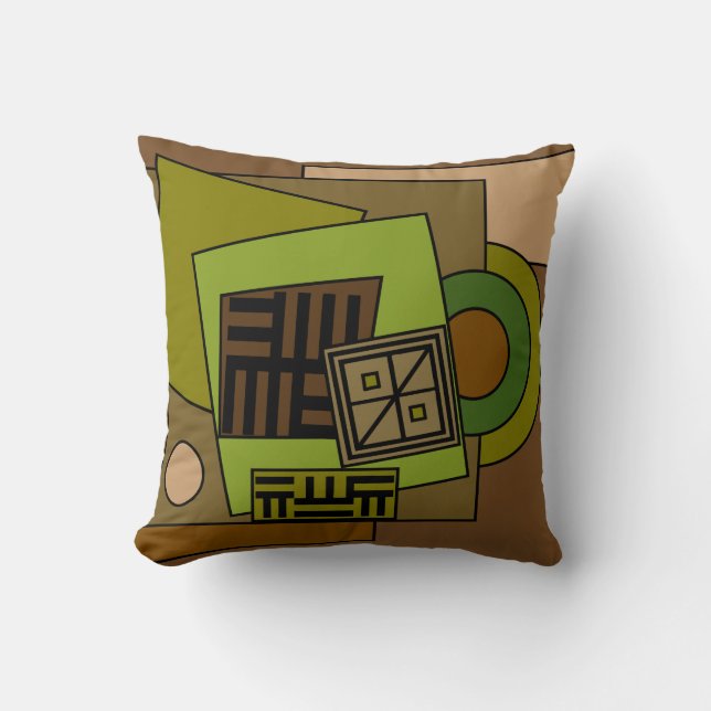 Abstract modern geometric forms art cushion (Front)