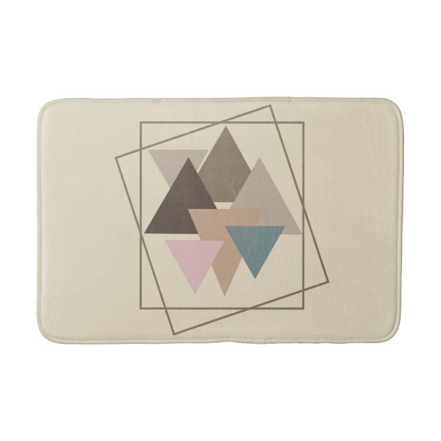 Abstract modern geometric futuristic art bath mat (Front)