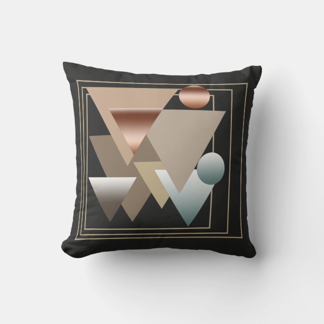 Abstract modern geometric futuristic art cushion (Front)