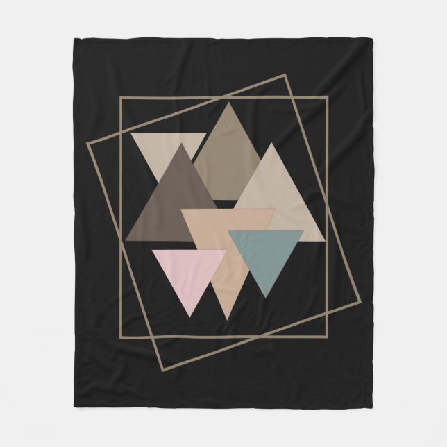 Abstract modern geometric futuristic art fleece blanket (Front)