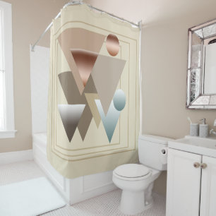 Abstract modern geometric futuristic art shower curtain