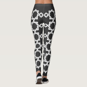 Abstract modern geometric line art leggings