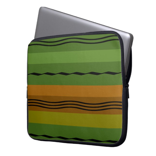 Abstract modern geometric lines art laptop sleeve (Front Left)