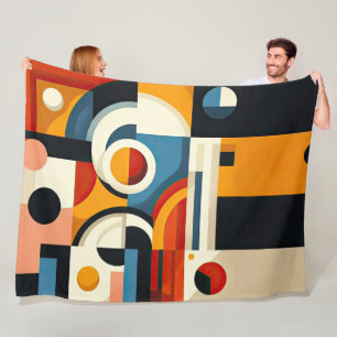Abstract Modern Geometric Painting  Fleece Blanket