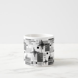 Abstract modern geometric shapes striped lined rec espresso cup