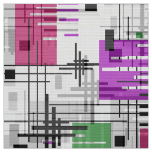 Abstract modern geometric shapes striped lined rec fabric