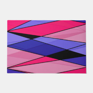 Abstract modern geometric shapes triangles pink bl doormat
