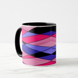Abstract modern geometric shapes triangles pink bl mug