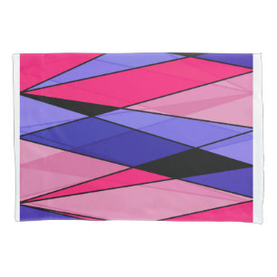 Abstract modern geometric shapes triangles pink pillowcase