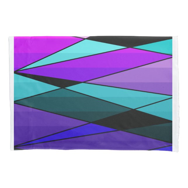 Abstract modern geometric shapes triangles pink pillowcase (Front)