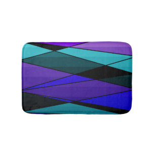 Abstract modern geometric shapes triangles pink pu bath mat