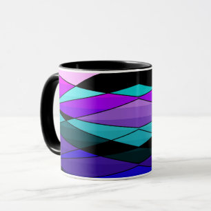 Abstract modern geometric shapes triangles pink pu mug