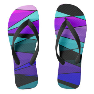 Abstract modern geometric shapes triangles pink pu thongs