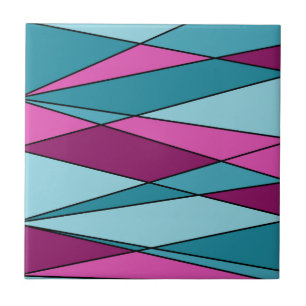 Abstract modern geometric shapes triangles pink tu ceramic tile