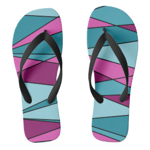 Abstract modern geometric shapes triangles pink tu thongs