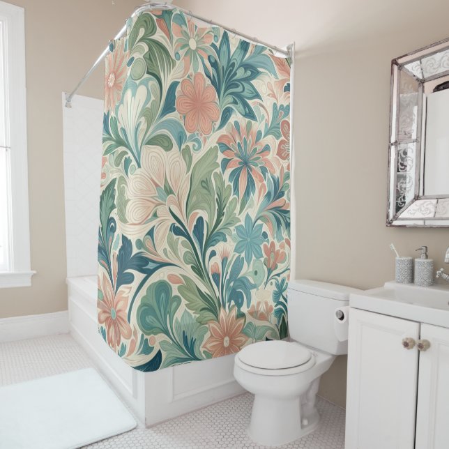 Abstract modern geometric shower curtain (In Situ)