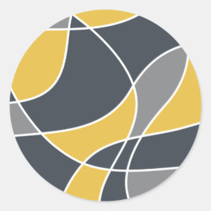 Abstract, modern, geometric, trendy pattern classic round sticker