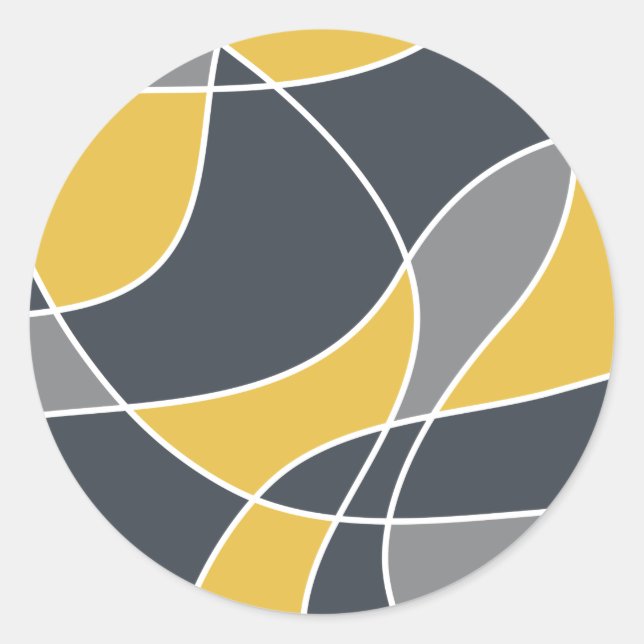 Abstract, modern, geometric, trendy pattern classic round sticker (Front)