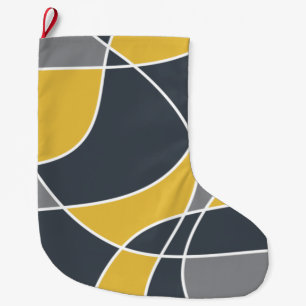 Abstract, modern, geometric, trendy pattern large christmas stocking