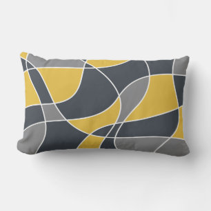 Abstract, modern, geometric, trendy pattern lumbar cushion