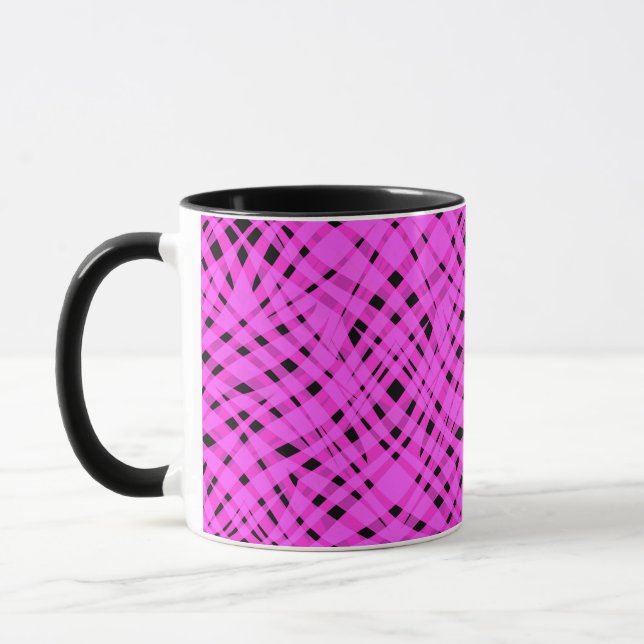 Abstract modern geometrical bright striped print mug (Left)