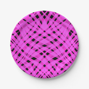 Abstract modern geometrical bright striped print paper plate