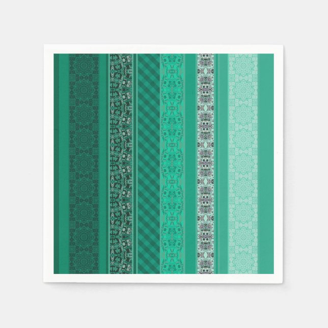 Abstract modern geometrical ornamental retro patch napkin (Front)