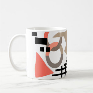 Abstract modern geometrical shapes elements coral coffee mug