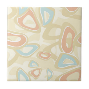Abstract modern geometrical shapes pastel retro vi ceramic tile