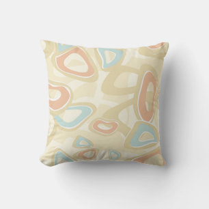 Abstract modern geometrical shapes pastel retro vi cushion