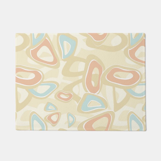 Abstract modern geometrical shapes pastel retro vi doormat (Front)