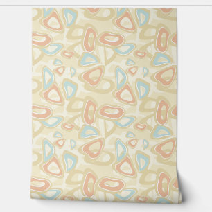 Abstract modern geometrical shapes pastel retro vi wallpaper