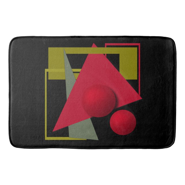 Abstract modern geometrical shapes print bath mat (Front)