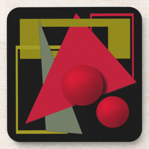Abstract modern geometrical shapes print coaster