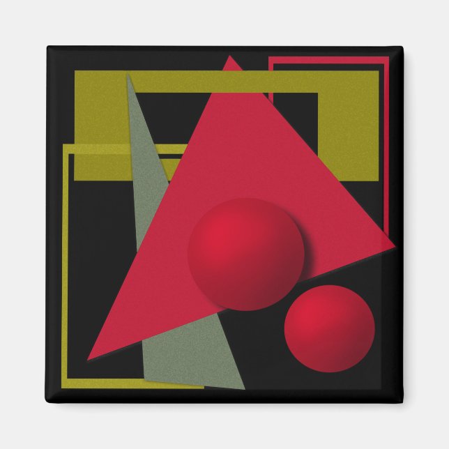 Abstract modern geometrical shapes print magnet (Front)