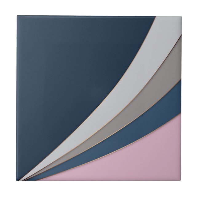Abstract modern geometrical simple print ceramic tile (Front)