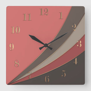 Abstract modern geometrical simple print square wall clock