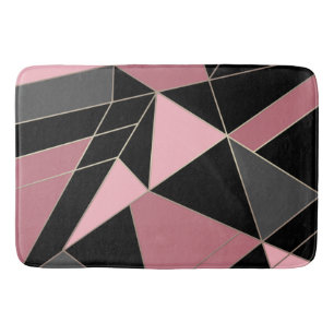 Abstract modern geometrical triangles print bath mat
