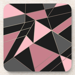 Abstract modern geometrical triangles print coaster